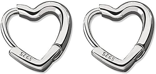 Minimalistische Ohrringe Herzförmige Ohrringe Hohles Herz Creolen Geschenk für Frauen Mädchen (Silber) Praktisches Design und Langlebig
