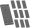 10 PCS Flat Joining Plates, Black Heavy Duty Straight Perforated Braces Brackets with 60 Screws, Stainless Steel Flat Brackets for Wood Fixing (100*50*2mm)