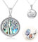 Medaillon zum Öffnen von Bildern 925 Sterling Silber Baum des Lebens Medaillon Kette Abalone Shell Foto Bilder Medaillon Anhänger Halskette für Mama, Freundin, Tochter, Sterling Silber