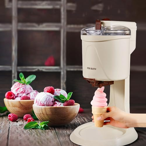 LSHFYV Eismaschinen, Softeismaschine, Automatische Mini-Frucht-Softeismaschine für die Küche zu Hause, 1 l Hochleistungs-DIY-Eismaschine, Schnell, Einfach Zu Reinigen, Glatt