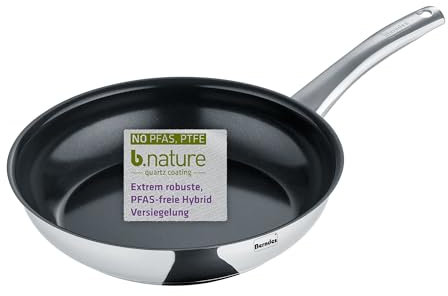 Berndes Bratpfanne 28 cm Napoli – allherdtauglich - langlebiger Antihafteffekt - Edelstahl Pfanne - Quarz-Versiegelung - Kapselboden mit Aluminiumkern - schnelle Hitzeverteilung – ofenfest - PFAS-frei