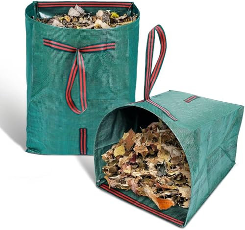 RISETEX 2X 200L Gartensack Laubsack Gartenmüllsack, für Laub und Gartenabfälle– Gartensäcke für Gartenabfälle,Gartensack,Stabil Schaufelform mit Traggriffen