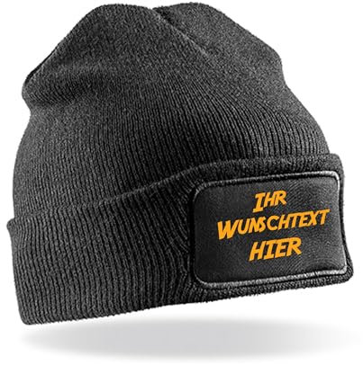 Generisch Wunschtext individuell beschriftete Mütze – Beanies – Ihr Wunschtext auf der Mütze