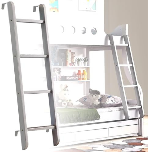 IQQOPVHG Scala di Ricambio per Letto a Castello Interno Scala inclinata Scala in Legno a 4/5 gradini per dormitorio Scala di Salita per Letto a Castello Doppio Scale Regolabili con Gancio per Letto