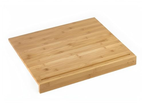 Edge Chopping Board and Over Counter Worktop Saver Counter Natural Sustainable Bamboo Wood Cutting Board Large Wooden Chopping Board Kitchen Worktop Protector Extra Large Cutting Board