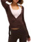Geagodelia Damen Wickeloberteil Wickelshirt für Ballett Yoga Pilates Elegante Langarmshirt Longsleeve Binden Vorne Oberteil Wrap Top Wickeltop Langarm Bluse Sommer Outfit (A - Braun, S)