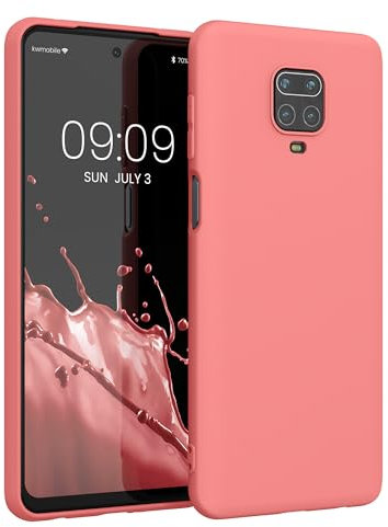 kwmobile Funda para Xiaomi Redmi Note 9S / 9 Pro / 9 Pro MAX Carcasa - Ultrafina de TPU y Silicona con Bordes elevados anticaídas - corales Pasteles