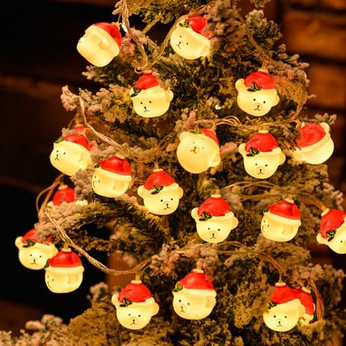 LED Lichterkette, 3M 20LED Weihnachtsdeko Lnnen Außen, Bezaubernd Wasserdicht Lichterkette für Innen Außen, Weihnachtsbaum, Garten, Partys, Hochzeit Deko, Warmweiß, Weihnachtsbaum Beleuchtung (B)