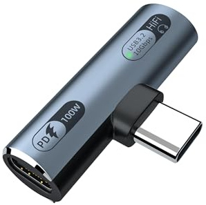 IVIVTOR Splitter Caricabatterie Cuffie USB-C - Adattatore Audio e 100W ricarica rapida 2 in 1 da 100 W per telefoni con dispositivi di tipo C