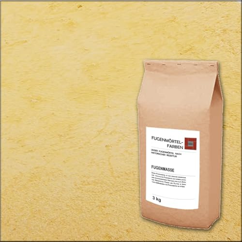 Fugenmörtel-Farben | 3kg | Einsetzbar für Fugen im Innen- und Außenbereich auf Wand- und Bodenflächen | (Sonnengelb, 3kg)