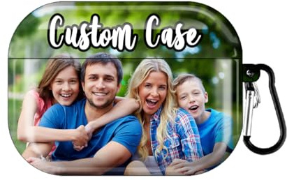Custom Case for AirPods Pro 3 (2025) Personalized Photo Text Name Plastic Hard PC Cover with Keychain for Air Pods Pro 3rd Gen Customized Gift for Girls Boys Full Wrap Design Glossy Wireless Charging