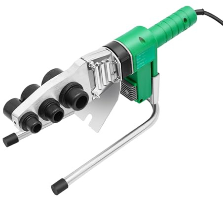 OUKANING Rohr Schweißgerät mit 3 Dornköpfe (Ø 20/25/32mm), Muffenschweißgerät mit präziser Temperaturkontrolle (25-385℃), 1500W Doppelrohr-Heizung, Rohrschweißer Stumpfschweißgerät für alle Kunststof