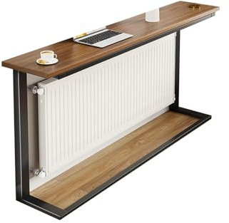 Étagère de Radiateur en Bois Massif, Tablette Radiateur Cache-radiateur, Étagère de Rangement Moderne pour Canapé-lit, Console Murale pour Salon ou Chambre(Black,100cm/39in)