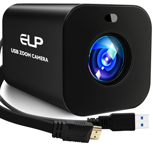 ELP 21X Zoom 4K 30fps USB Camera 1080P 60fps HDMI USB Webcam Autofocus Manual Focus PC Web Cam H.265 H.264 High Speed Web_Camera for Church Streaming Video Conference (21X Zoom)