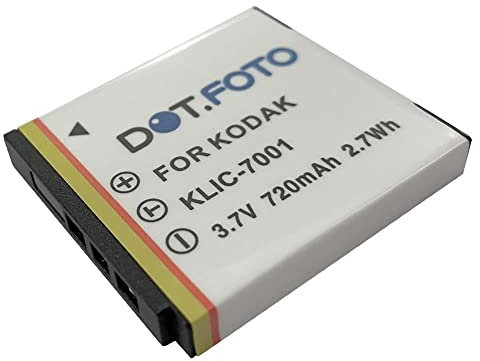 Dot.Foto KLIC-7001 Premium 3.7v / 720mAh Rechargeable Battery for Kodak EasyShare M320 M340 M341 M753 M763 M853 M863 M893 IS M1063 M1073 IS MD41 MD1063 MD853 MD863 MX1063 V550 V570 V610 V705