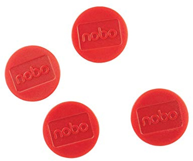 Nobo Magnetic Whiteboard Magnets, 38 mm, Pack of 4, 1901452, Coloured
