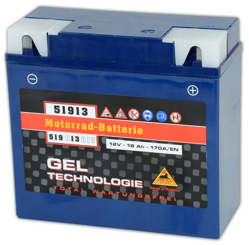 Panther Motorradbatterie GEL 12V 19Ah 51913 Batterie G19 ABS Leuchte erlischt