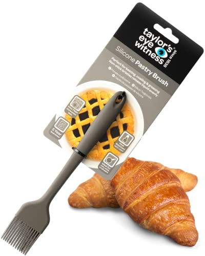 Taylors Eye Witness Grey Silicone Pastry Coating Brush - Dishwasher Safe. Basting, Glazing & Greasing. Non-Stick Bristles Give Even Liquid Release. Odour, Heat & Stain Resistant. 5 Year Guarantee.