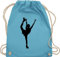 Turnbeutel Rucksack - Snowboard, Ski und mehr - Eiskunstläuferin Einzellaufen - Unisize - Hellblau - kinderturnbeutel skifahren eislauf baumwollrucksack sport tasche kinder wintersport iceskate