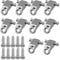 BQLZR Silver Copper Electric Guitar Roller String Trees Guitar String Guide Strat with Screws for Electric Guitar Pack of 10
