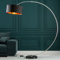 cagü XL Design Retro Lounge Bogenlampe ARC Schwarz-Gold mit Marmorfuß Schwarz inkl. Dimmer 180cm Höhe