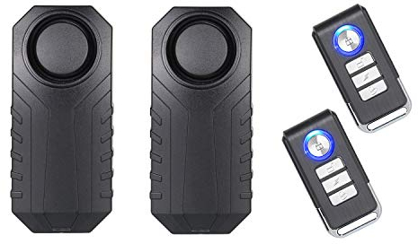 Lancoon Fahrradalarm, Diebstahlsicherung für Motorrad-Fahrzeuge mit Fernbedienung, 113 db Super Loud (2er-Pack)