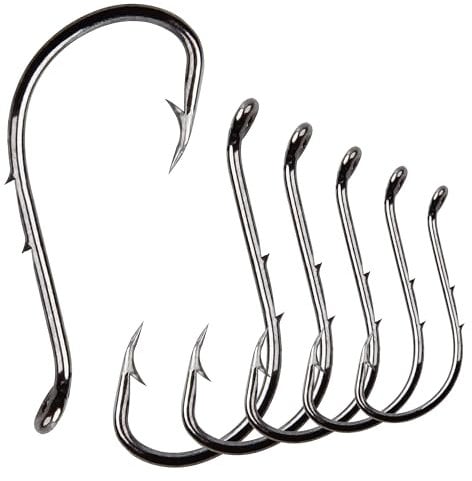 Octopus Fishing Hooks Circle Hook, 100pcs Barbed Baitholder Hooks Offset Octopus Hooks High Carbon Steel Jig Fish Hooks for Freshwater Saltwater Size 8-6/0