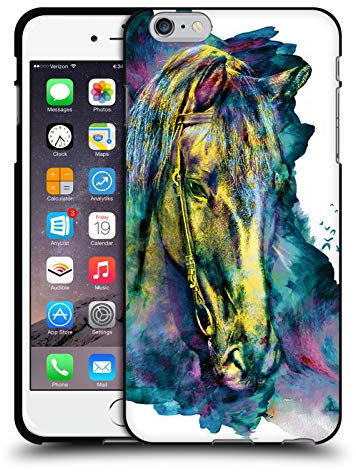 Head Case Designs Officially Licensed Riza Peker Horse Animals Black Soft Gel Case Compatible With Apple iPhone 6 Plus/iPhone 6s Plus