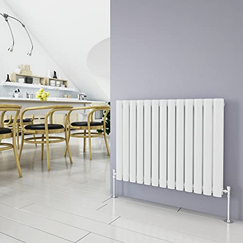 BYB Horizontal Column White Radiator Oval Double Designer Radiator 600x767mm Central Heating Interior Design
