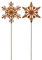 B2S BACK2SEASON 2 x Schneeflocke Stecker Edelrost Eisen Winterdeko Metall Gartenstecker 2er Set