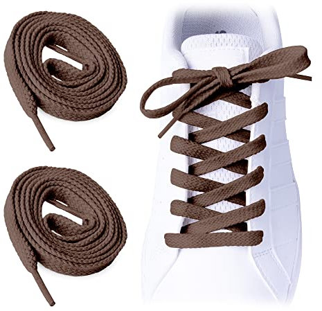 SULPO 2 Paare Schnürsenkel Braun 100% Baumwolle - Perfekt für Wanderschuhe & Arbeitsschuhe, Flach Robuste Schuhbänder 8mm Breite für Langlebigkeit - Ideal für Alltagsschuhen - Länge 120 cm