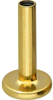 PIERCINGLINE Titan Labret Stecker OHNE AUFSATZ mit Gewinde 0,9 mm Piercing Ohr Lippe Nase Goldfarben 1,2 x 6 mm