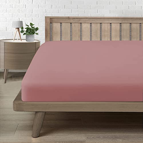 Drap Housse 180x200, Drap Housses Bonnet 30 cm 2 Personnes, Microfibre Confortable et Respirant Confortable et Respirant Housse Matelas Rose foncé