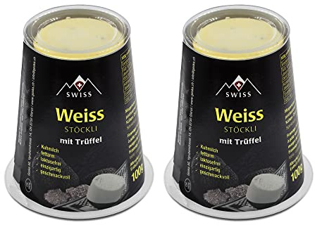 Food-United SCHABZIGER STÖCKLI TRÜFFEL 5x 100g schweizer Reibe-Mager-Käse mit Trüffeln von GESKA weißer Kräuterkäse-Schottenkäse für Pasta & Pizza