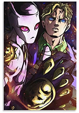 Jojos Bizarre Adventure Poster Kira Killer Queen, dekoratives Gemälde, Leinwand, Wandkunst, Wohnzimmer, Schlafzimmer, Gemälde 50 x 75 cm