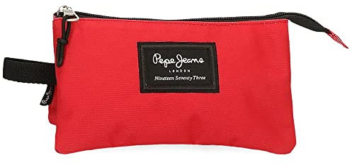 Pepe Jeans Aris, Accessori Da Viaggio Custodia Per Trucchi Bambini E Ragazzi, Rosso (Red), Astuccio triplo