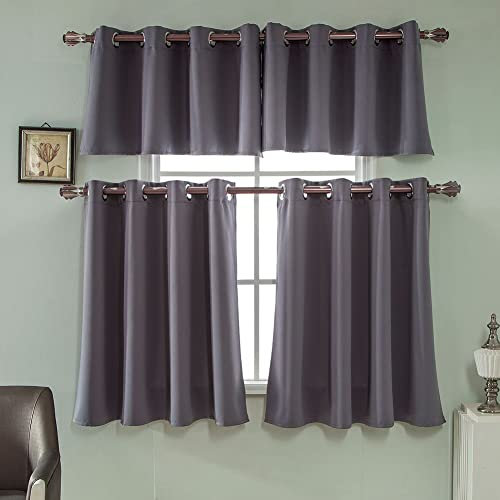Panneau Rideau Occultant, Isolant Thermique à Œillets pour Petite Fenêtre, Court pour Salle de Bain et Cuisine, Obscurcissant pour Salon et Chambre, Style F 74x90cm