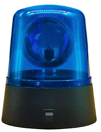 anso Rotating Blue LED Police Car Beacon Disco Party DJ Lamp DIY Red Alert Light (Blue)