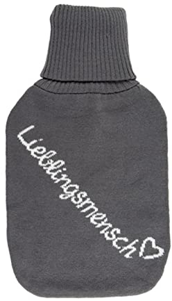 itsisa Wärmflasche Lieblingsmensch, 1,7 l mit Strickbezug - Bettflasche, Wärmekissen
