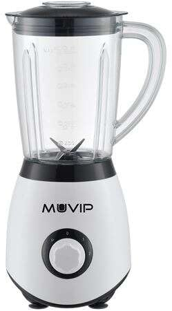 Muvip Batidora de Vaso 1300W 1.5L - 2 Velocidades - Chuchillas de Acero Inoxidable - Funcion Pica Hielo - Bloqueo de Seguridad