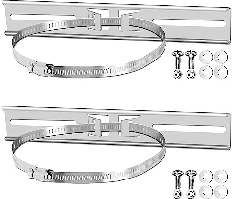 HUIXHAO Pole Mounting Kits, Stainless 300 * 50 mm Brackets with Adjustable 50-200mm Clamp Suitable for Waterproof Junction Box, Plastic Electrical Enclosure Project Box(11.81 * 1.97inch)