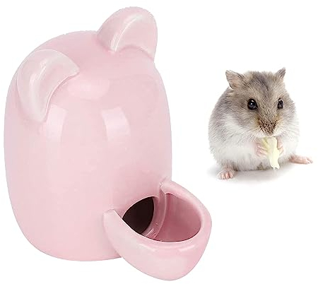 Bottiglia d'acqua riccio in ceramica, per criceti, per riccio, coniglietto, totoro, gatto, 300 ml (rosa)