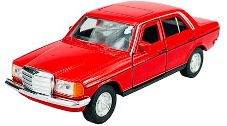 Welly Mercedes-Benz W123 E-Klasse Limousine Rot 1975-1986 1/34-1/39 Metal Modell Auto Die Cast Neu im Kasten