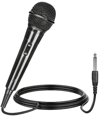 Micrófono Dinámico Karaoke Vocal Dinámico Microphone Mano Voces Con Patrón De Captación Cardioide Bobina Móvil Jack 6,5mm XLR Portátil Para Adultos Niños Niñas Canta Partido Musica Casa KTV Podcast