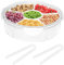 Les-Theresa 1 Set Snack Tray Platter Trays With Lid With 5 Section Nibbles Divided Serving Tray Platter With 2 Clips Sweet Platter With Lid For Nuts, Candies, Sweet Cookies And Fruits (01)