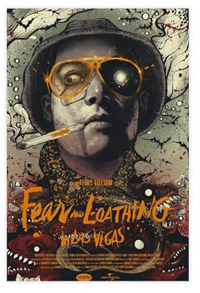 EYEZER Filmposter Fear And Loathing In Las Vegas, Leinwand-Poster, Wandkunst, Dekordruck, Bild, Gemälde für Wohnzimmer, Schlafzimmer, Dekoration, ungerahmt, 60 x 90 cm