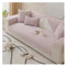 Tauzveok Chenille Sofabezug, 3 2 1 4 Sitzer Sofaschoner rutschfest, Sofadecken Für Sitzfläche, Für L Form, U Form, Ecksofa Sofahusse,Rosa,90 * 180cm