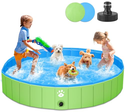 ZOOYAUE Piscina per Cani Grandi e Piccoli, 160cm Piscina Pieghevole per Cani, Vasca da Bagno per Cani, Dog Pool Antiscivolo