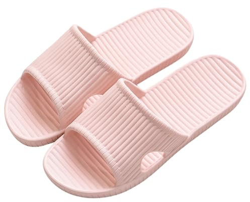 Czgcpyc Sandales de Douche, Pantoufles de Douche Antidérapantes Sandales de sol Intérieures et Extérieures Chaussures de Bain en Mousse Souple Unisexe EU 35/36 Rose
