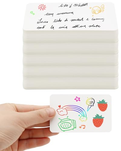 Scettar 250 Stück Blanko Papier Karten,9 * 5cm Blanko Karteikarten, Doppelseitig Erhältliche Papieren Karten zum Grußkarten Wortkarten DIY-Anhänger Mitteilungskarten Dankeskarten